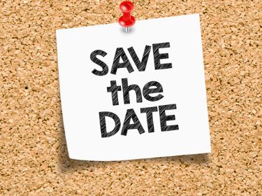  A post it note with the words save the date